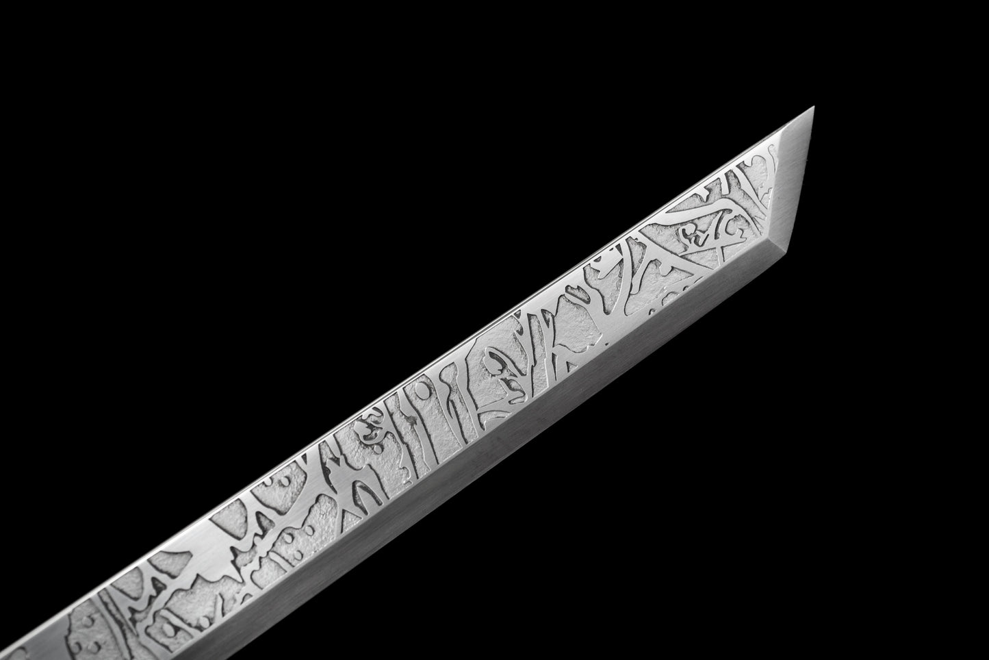 Handmade Ninja Sword Spring steel Carved pattern blade full Tang Red spot sheath - 42 in,Real katana sowrd