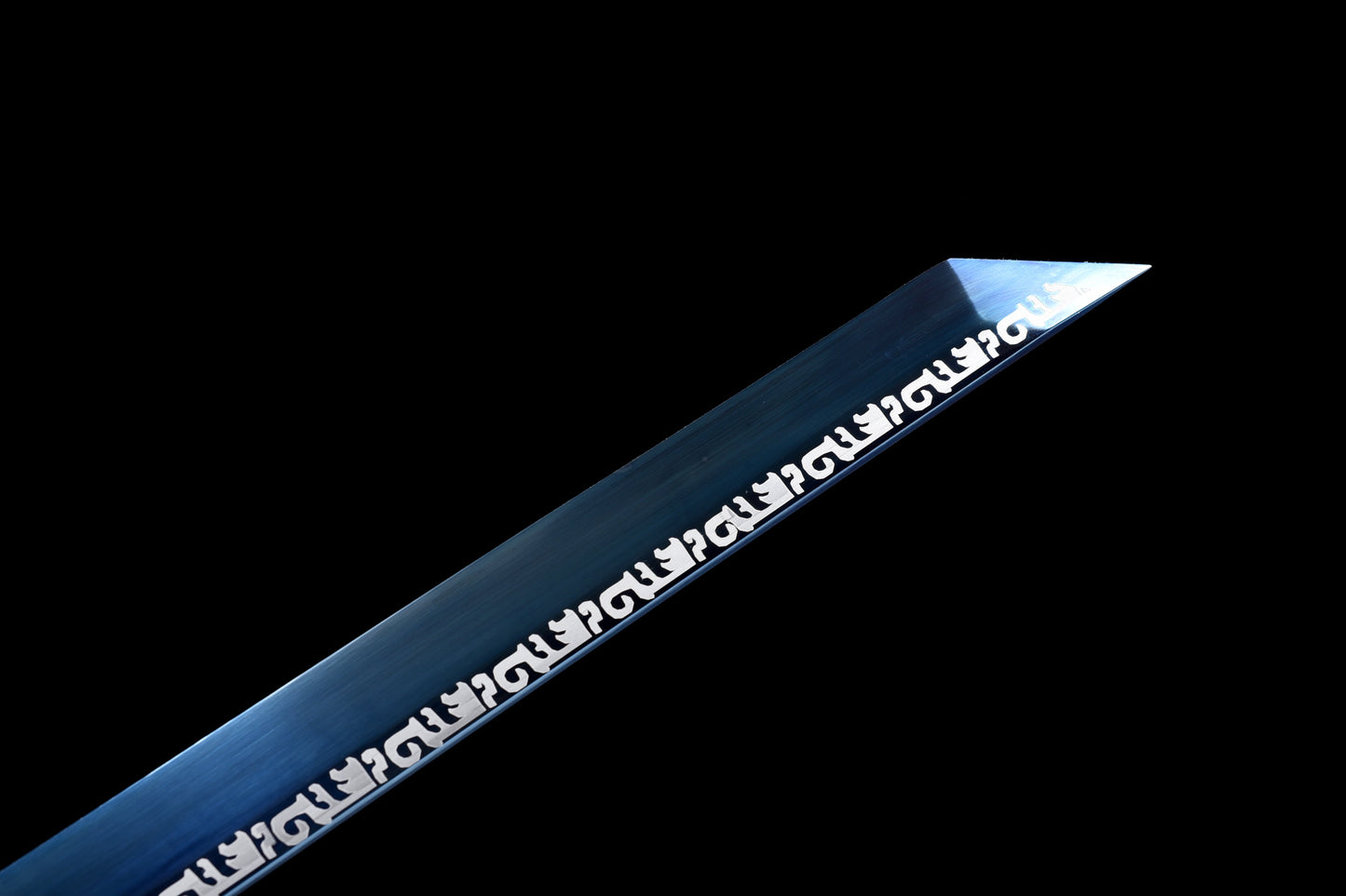 Handmade Ninja Sword Spring steel blue blade full Tang Black leather sheath - 42 in,Real katana sowrd