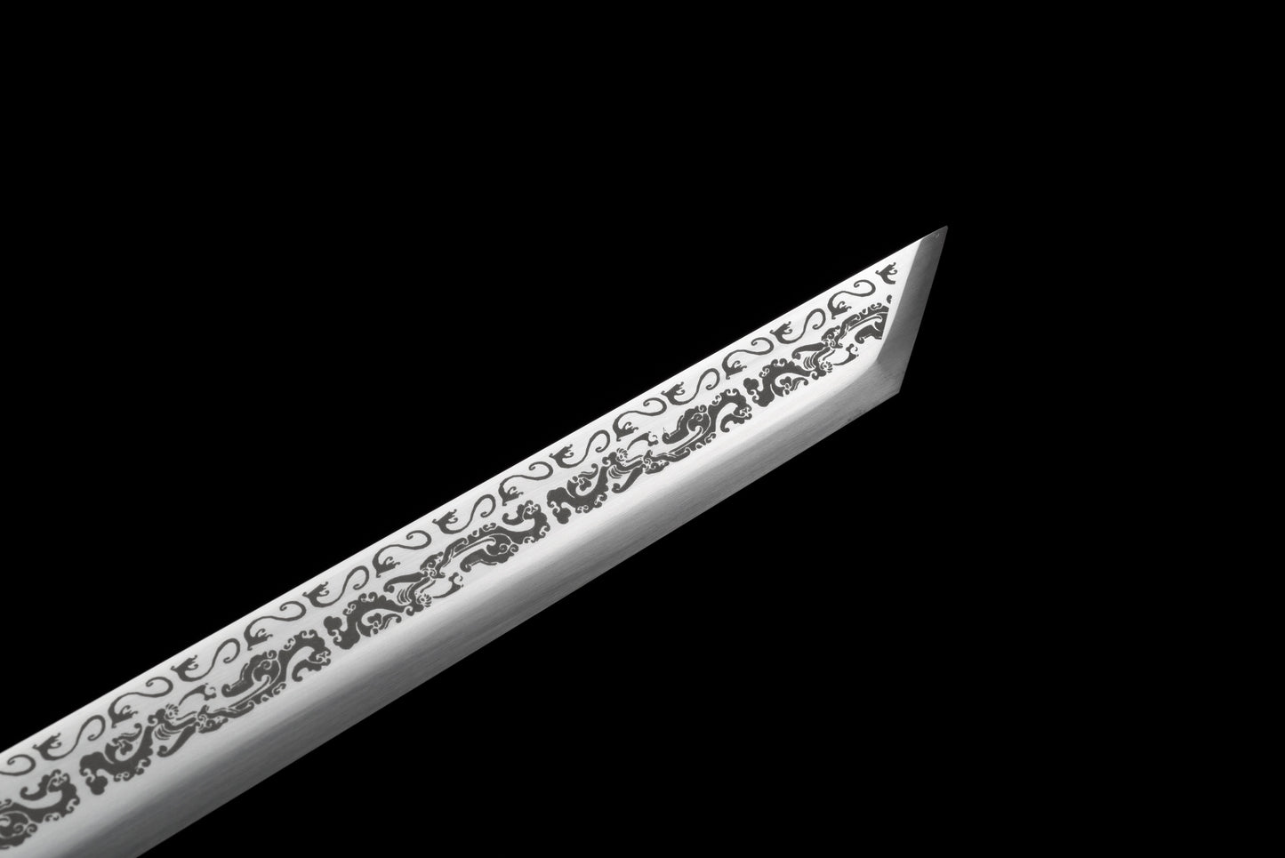 Handmade Chinese style Sword 1045 High carbon steel Full Tang Black Leather sheath and Alloy handle - 42 in,Real katana sowrd