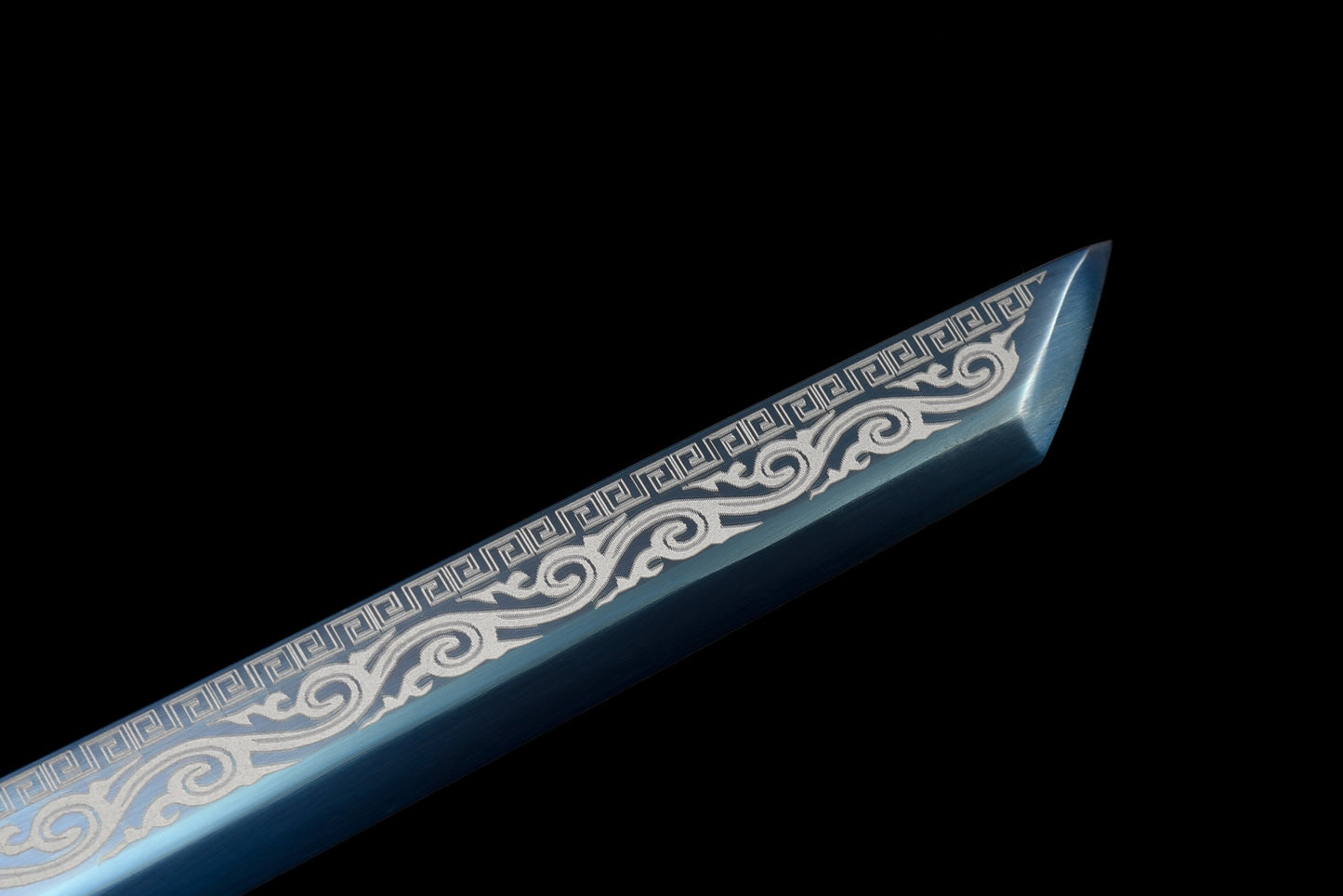 Handmade Ninja Sword High manganese steel Blue blade full Tang blue printed sheath - 41 in,Real katana sowrd