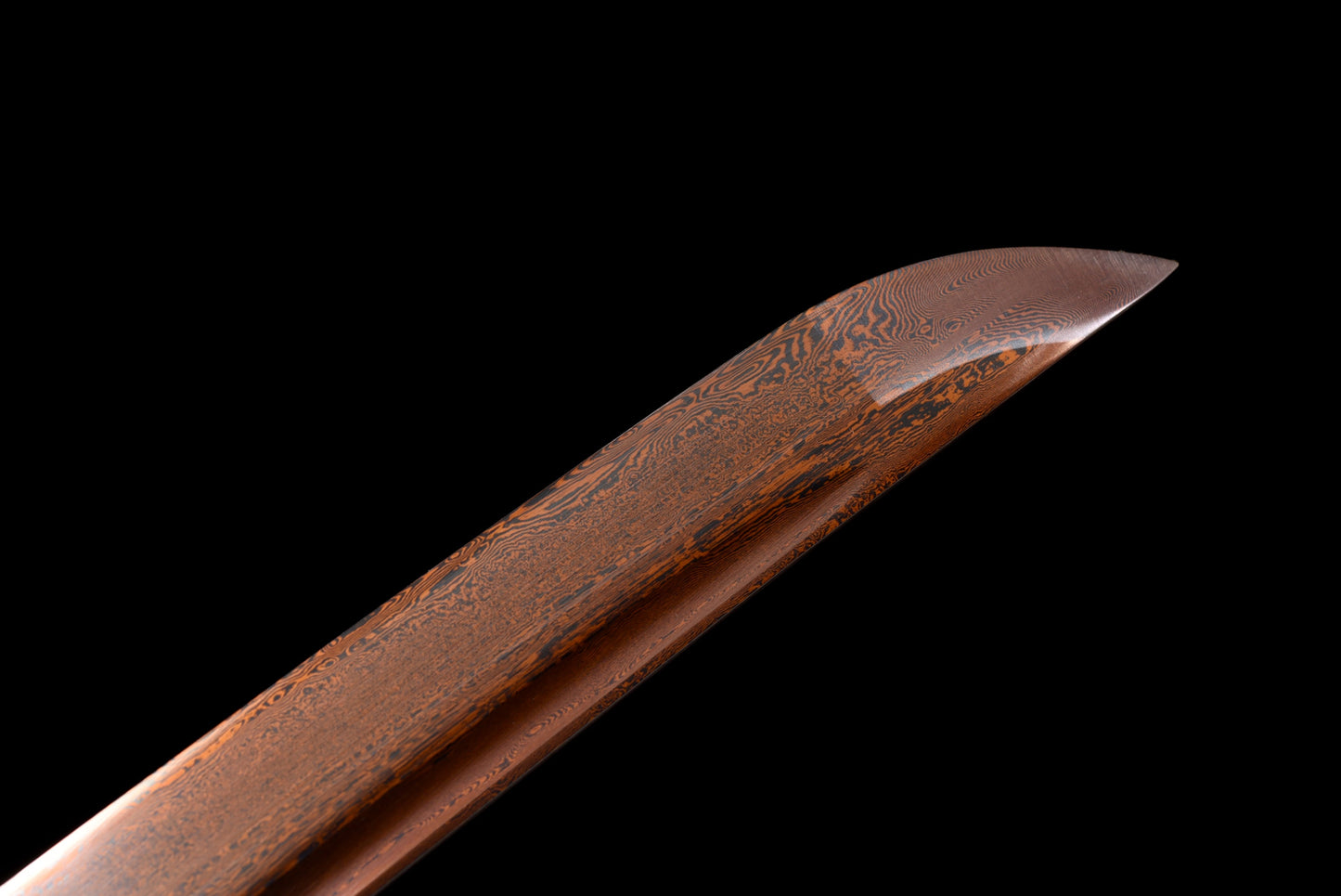 Handmade Wakizashi Sword Red Damascus steel With white leather Scabbard - 31 in,Real katana sowrd