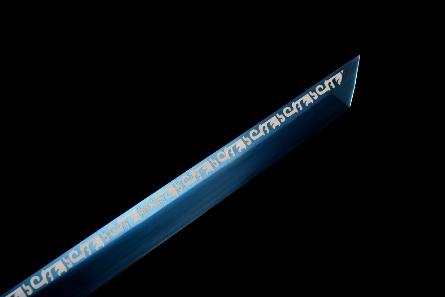 Handmade Ninja Sword High manganese steel Blue blade full Tang blue Lightning theme sheath - 41 in,Real katana sowrd