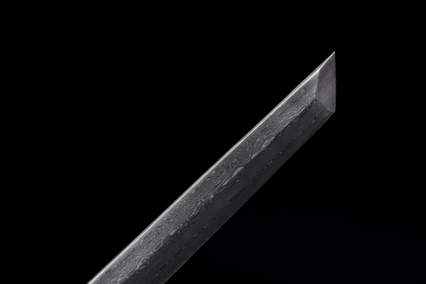 Handmade Ninjato Sword Black Damascus steel steel Full Tang White printing scabbard gray rope handle white ray skin - 41 in,Real katana sowrd