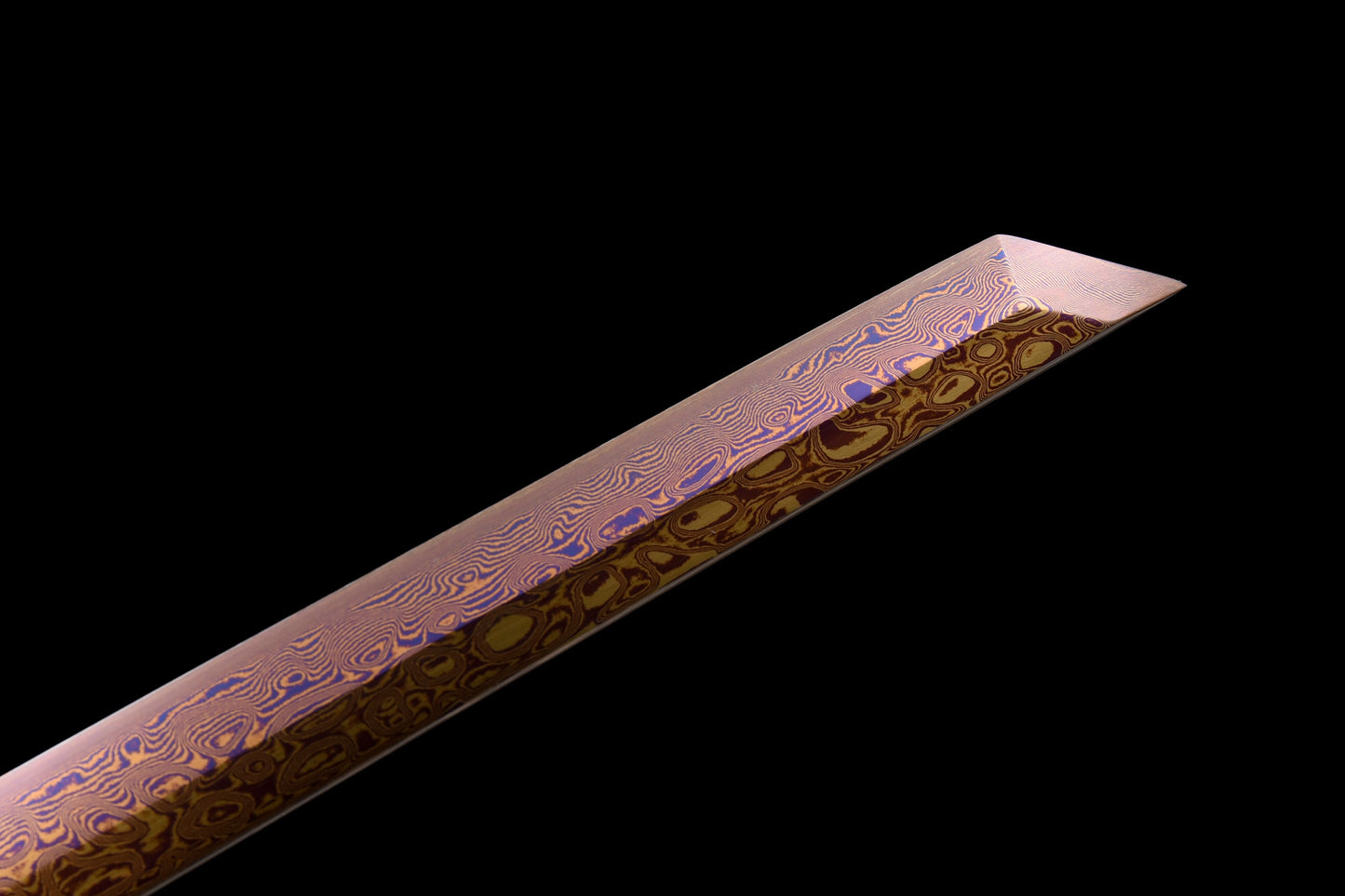 Handmade Ninjato Sword red Damascus steel steel Full Tang Leather sheath and leather wooden handle - 41 in,Real katana sowrd