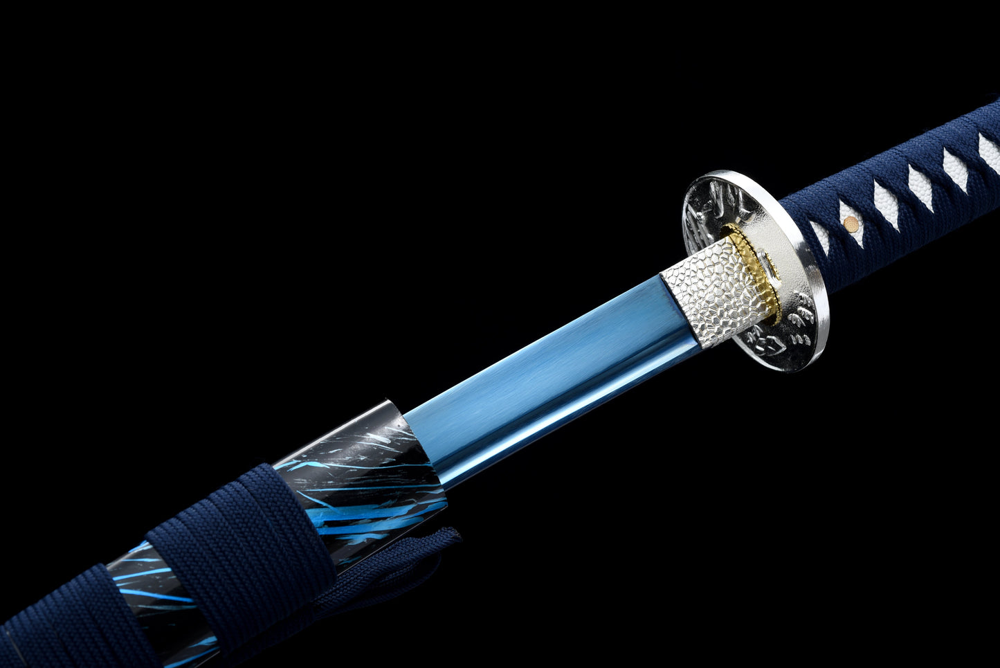 Handmade Full Tang Katana 1095 High carbon steel Blue Blade ,Real katana sowrd