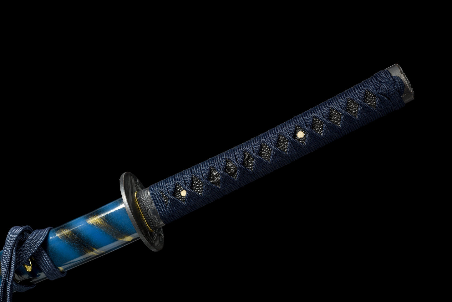 Handmade Full Tang katana 1045 carbon steel Blue Scabbard ,Real katana sowrd