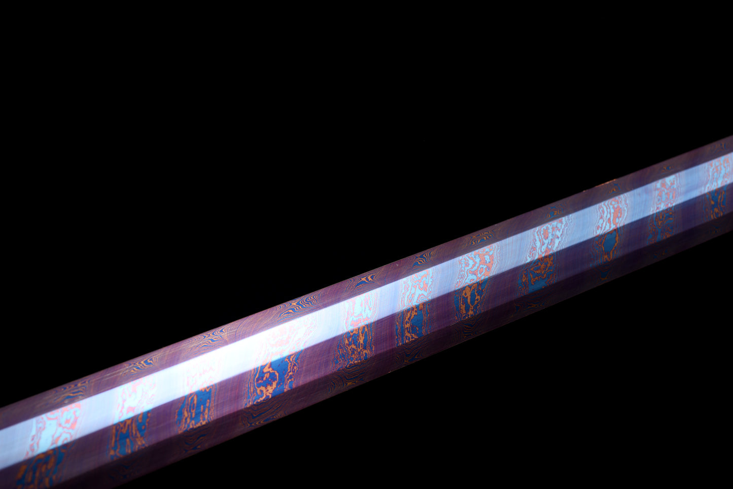 Chinese Swords,Han sword(汉剑),Damascus style, Baked Blue,Twist the lines