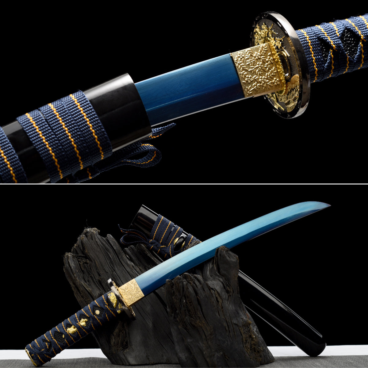 Handmade Full Tang Tanto Sword High manganese Blue steel Blade With scabbard - 21 in,Real katana sowrd