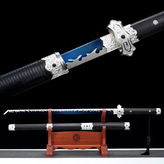 Handmade Ninjato Sword High manganese steel Full Tang Blue blade,Real katana sowrd