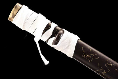 Ghost of Yangti Mountain Dutong Style Lone Wolf, handcrafted T10 steel 41-inch clay-tempered samurai swordGhost of Yangti Mountain, handcrafted T10 steel 41-inch clay-tempered samurai sword