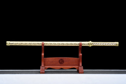 Handmade Ninja Sword High manganese steel blade full Tang gold sheath - 41 in,Real katana sowrd