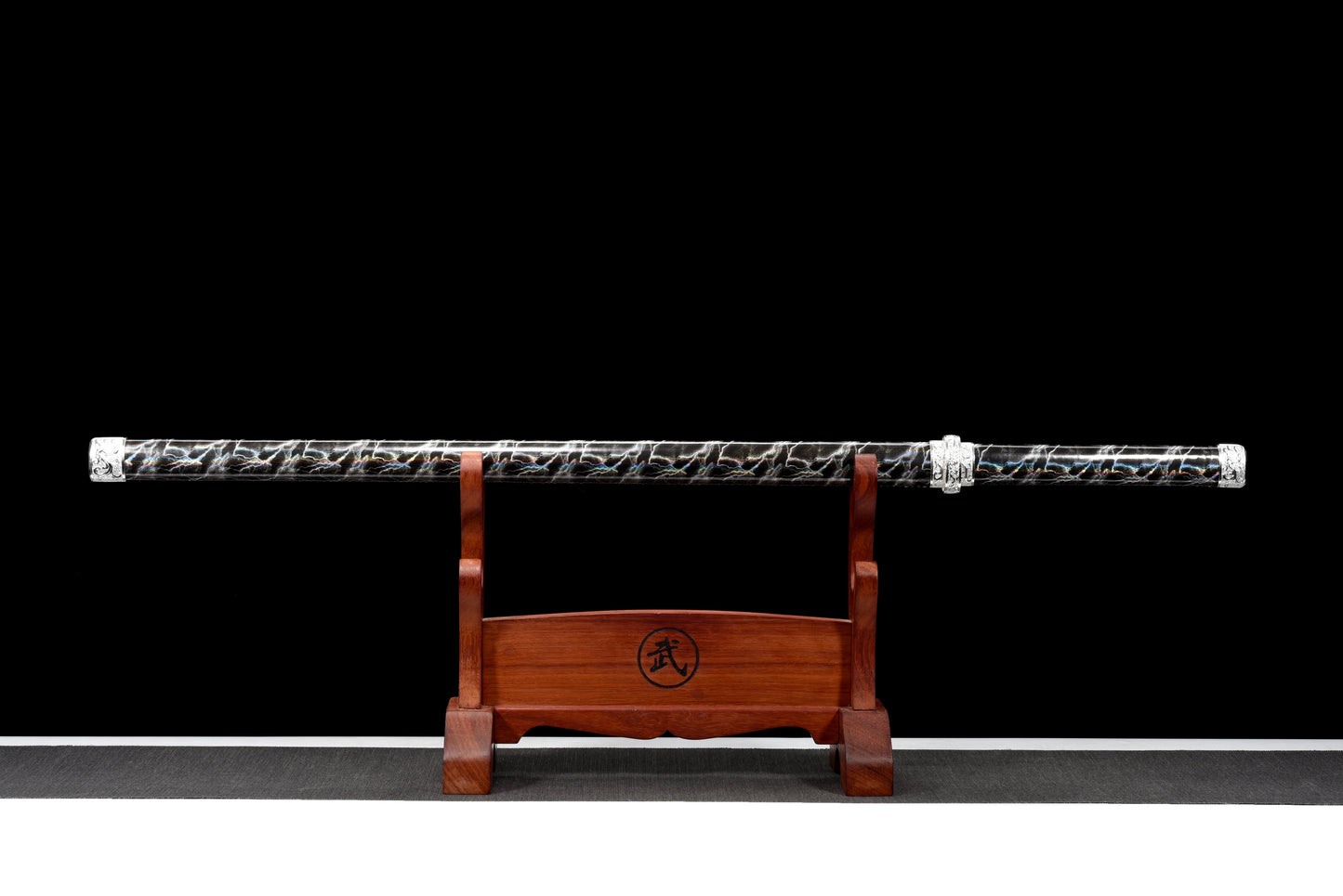 Handmade Ninja Sword High manganese steel Blue  blade full Tang blue Lightning theme sheath - 41 in,Real katana sowrd