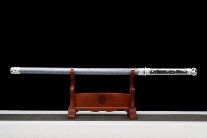 Handmade Ninja Sword High manganese steel Blue  blade full Tang blue printed sheath - 41 in,Real katana sowrd