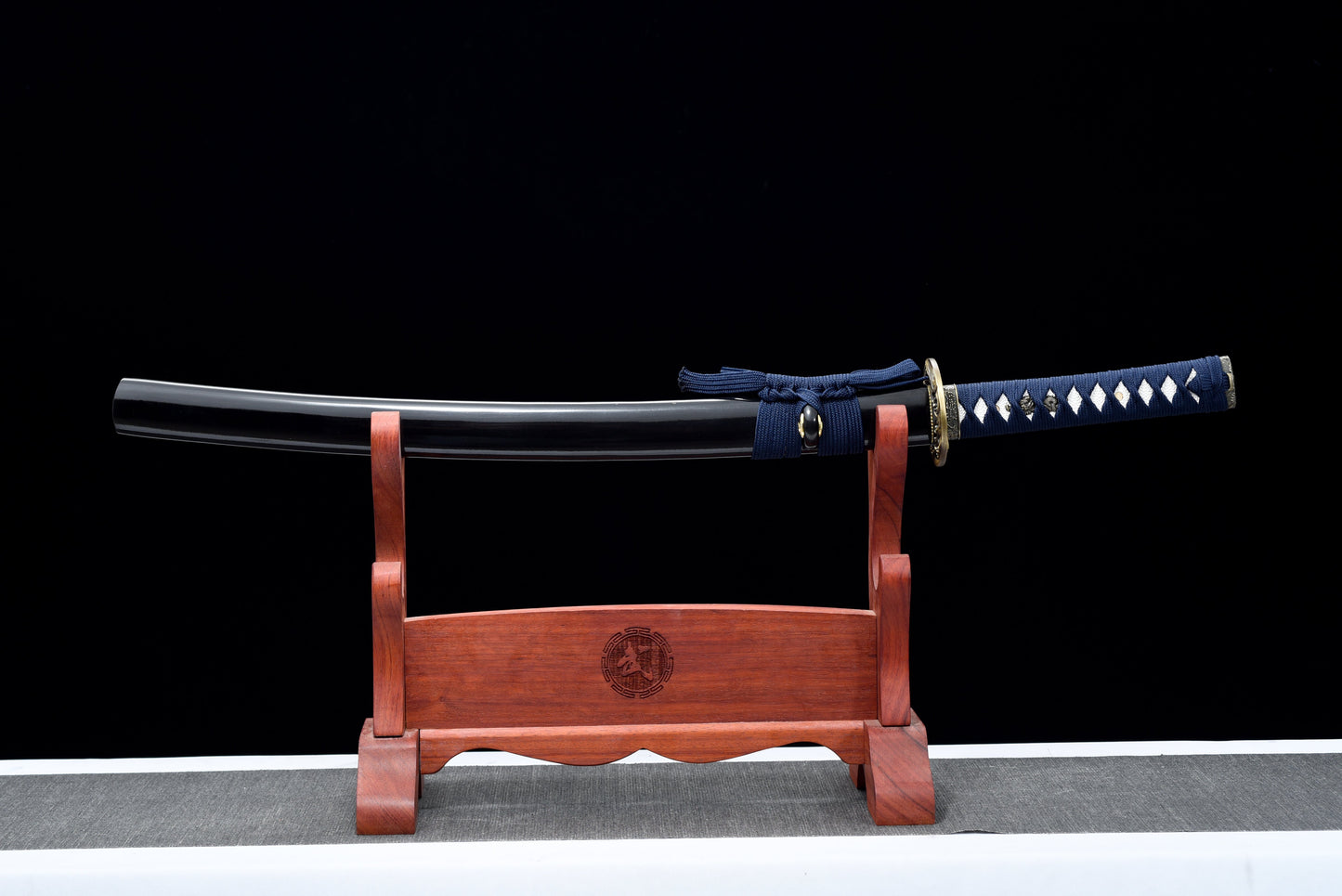Handmade Wakizashi Sword 1045 high Carbon Steel With Blue Scabbard - 31 in,Real katana sowrd