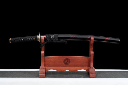 Handmade Wakizashi Sword Damascus steel With Black Scabbard - 31 in,Real katana sowrd