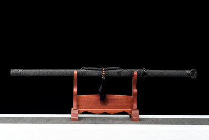 Handmade Ninjato Sword Spring steel Full Tang black Scabbard  - 42 in,Real katana sowrd