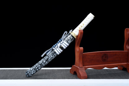 Handmade Full Tang Tanto Sword High manganese Blue steel Blade With scabbard - 21 in,Real katana sowrd