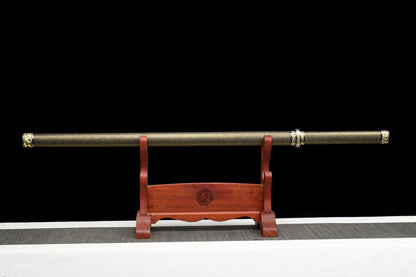 Handmade Ninjato Sword red Damascus steel steel Full Tang Leather sheath and leather wooden handle  - 41 in,Real katana sowrd