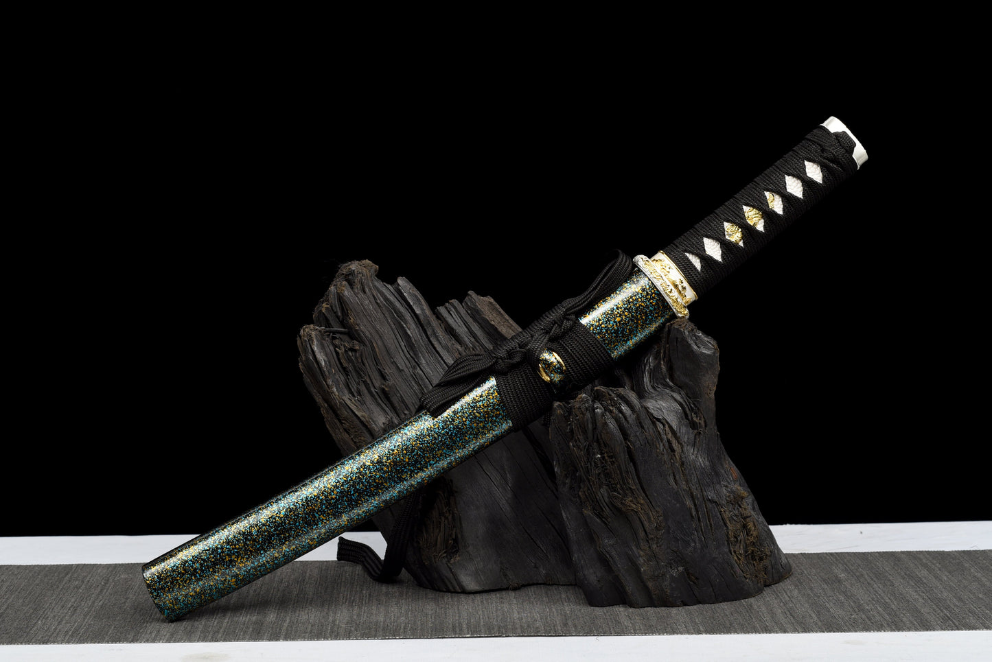 Handmade Full Tang Tanto Sword High manganese Blue steel Blade With scabbard - 21 in,Real katana sowrd