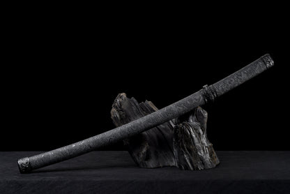 Handmade Wakizashi Sword Red Damascus steel With Black leather Scabbard - 31 in,Real katana sowrd