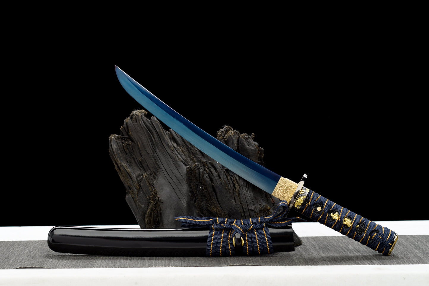 Handmade Full Tang Tanto Sword High manganese Blue steel Blade With scabbard - 21 in,Real katana sowrd