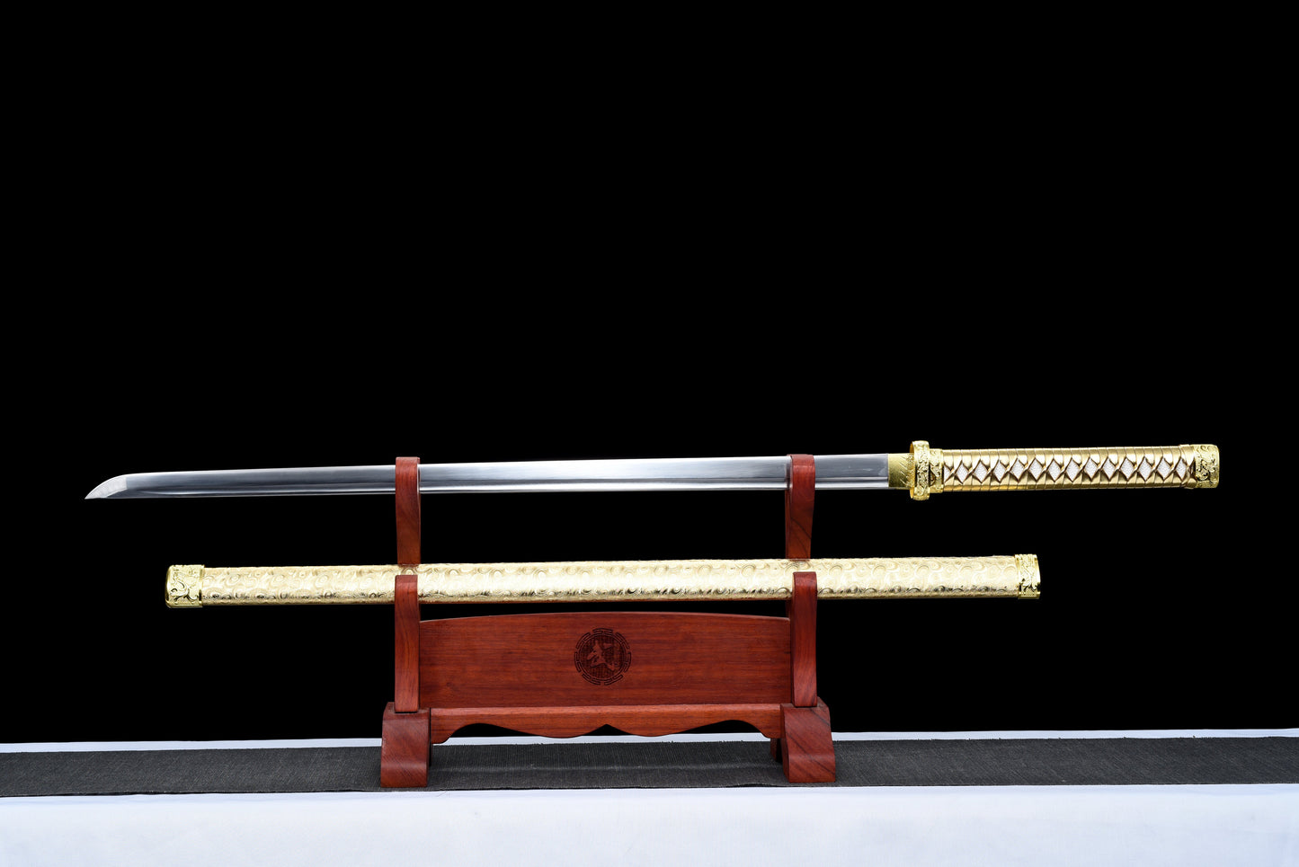 Handmade Ninja Sword High manganese steel blade full Tang gold sheath - 41 in,Real katana sowrd