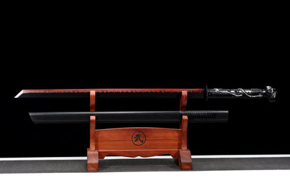 Handmade Ninjato Sword High manganese steel Full Tang black Scabbard  - 41 in,Real katana sowrd
