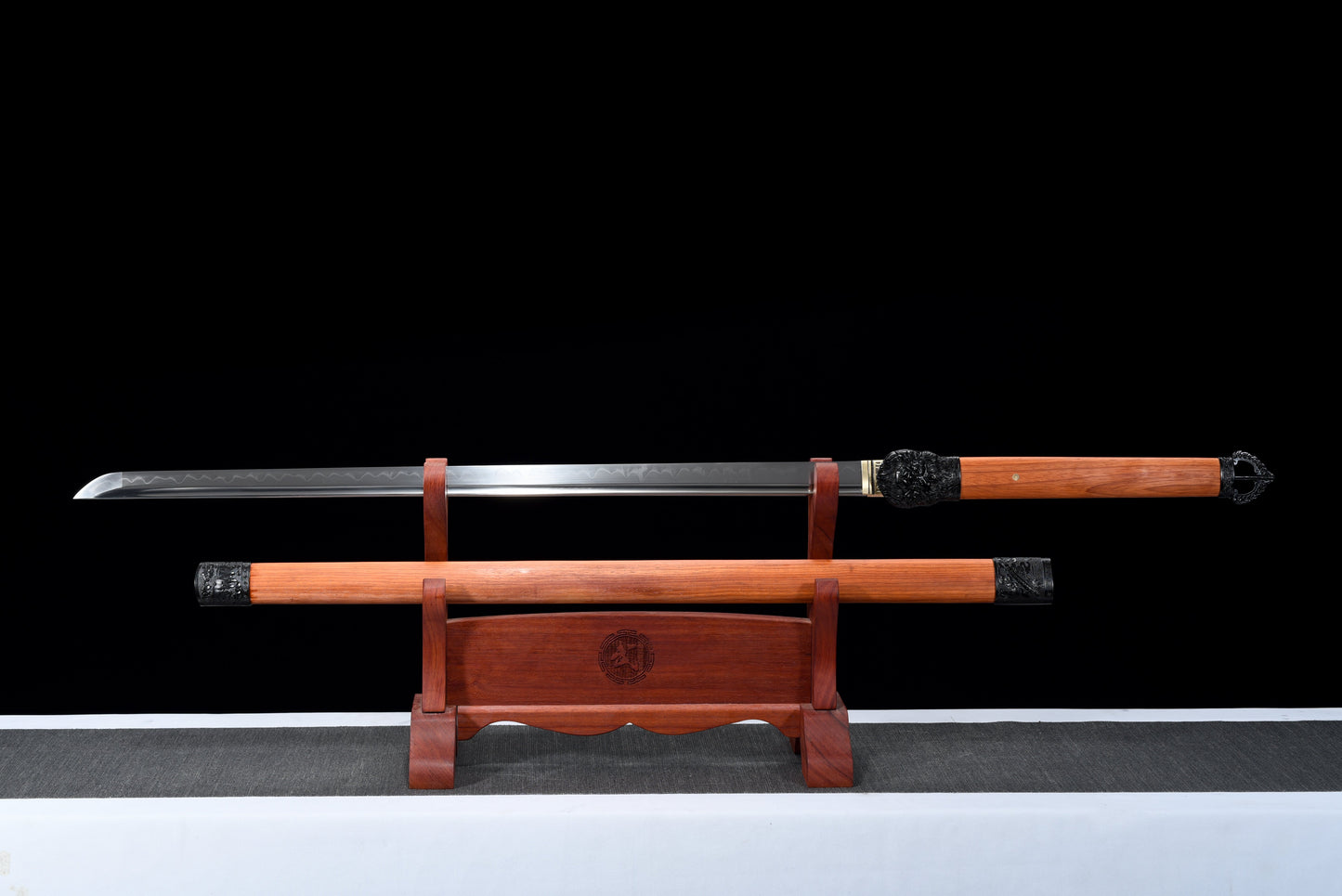 Handmade Ninja Sword T10 steel  Real hamon blade full Tang  Redwood  sheath - 41 in,Real katana sowrd