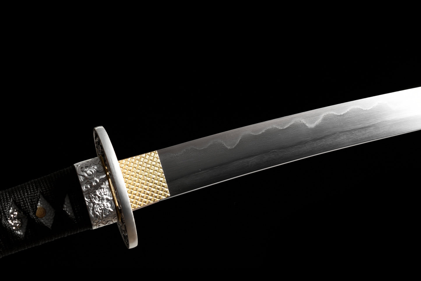 Handmade Wakizashi Sword Damascus steel With white leather Scabbard - 31 in,Real katana sowrd