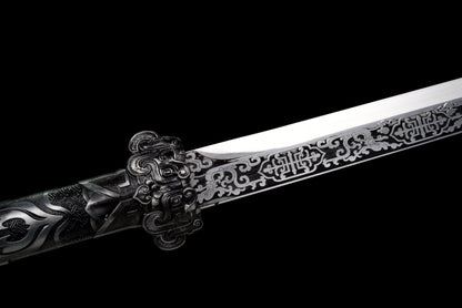 Handmade Ninjato Sword Spring steel steel Full Tang white Scabbard  - 39.7 in,Real katana sowrd