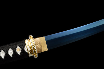 Handmade Full Tang Tanto Sword High manganese Blue steel Blade With scabbard - 21 in,Real katana sowrd