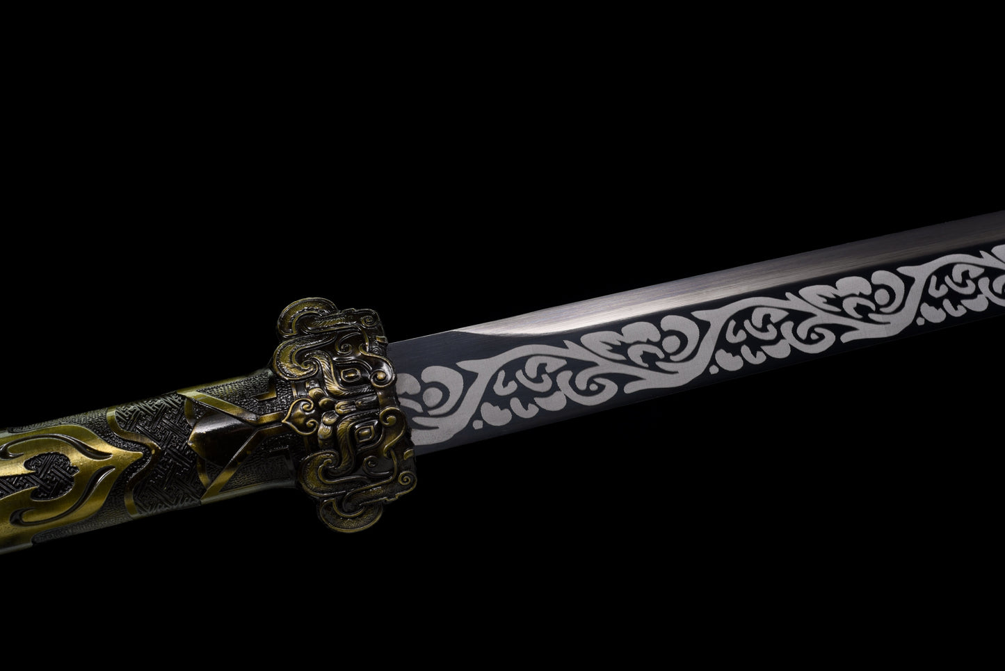 Handmade Ninjato Sword Spring steel steel black blade Full Tang black Scabbard  - 39.7 in,Real katana sowrd