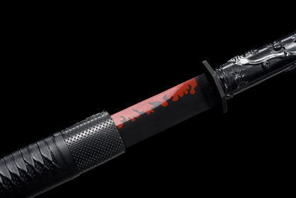Handmade Ninjato Sword High manganese steel Full Tang black Scabbard  - 41 in,Real katana sowrd