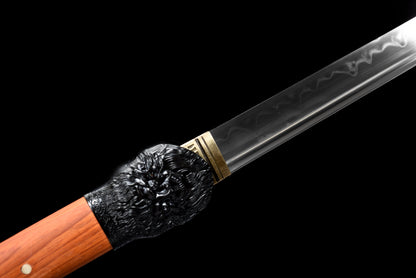 Handmade Ninja Sword T10 steel  Real hamon blade full Tang  Redwood  sheath - 41 in,Real katana sowrd