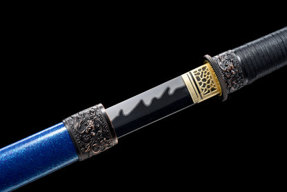 Handmade Ninjato Sword High manganese steel Full Tang Black blade,Real katana sowrd