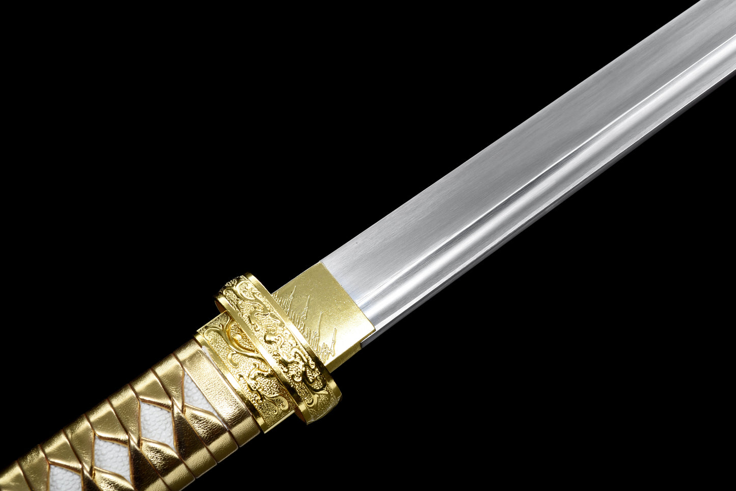 Handmade Ninja Sword High manganese steel blade full Tang gold sheath - 41 in,Real katana sowrd