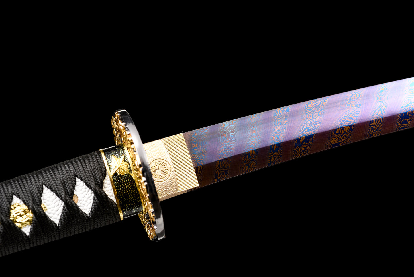 Handmade Wakizashi Sword  Red Damascus steel With Chroma Scabbard - 31 in,Real katana sowrd