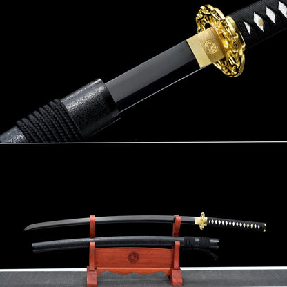 Handmade Full Tang Katana 1095 High carbon steel Black Blade ,Real katana sowrd
