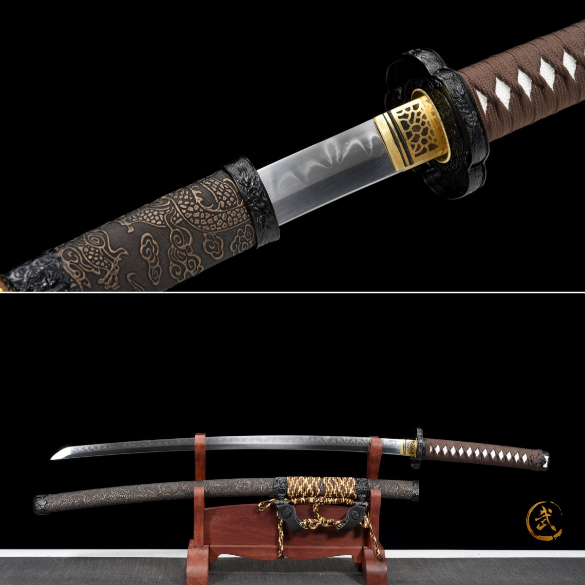 Handmade Full Tang t10 steel Real Hamon Full Tang Blade TACHI SWORDS ,Real katana sowrd