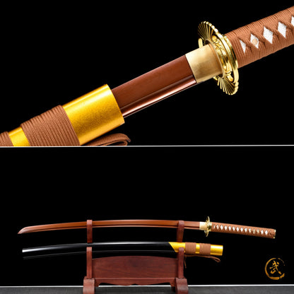 Handmade Full Tang Katana 1095 High carbon steel Red Blade ,Real katana sowrd