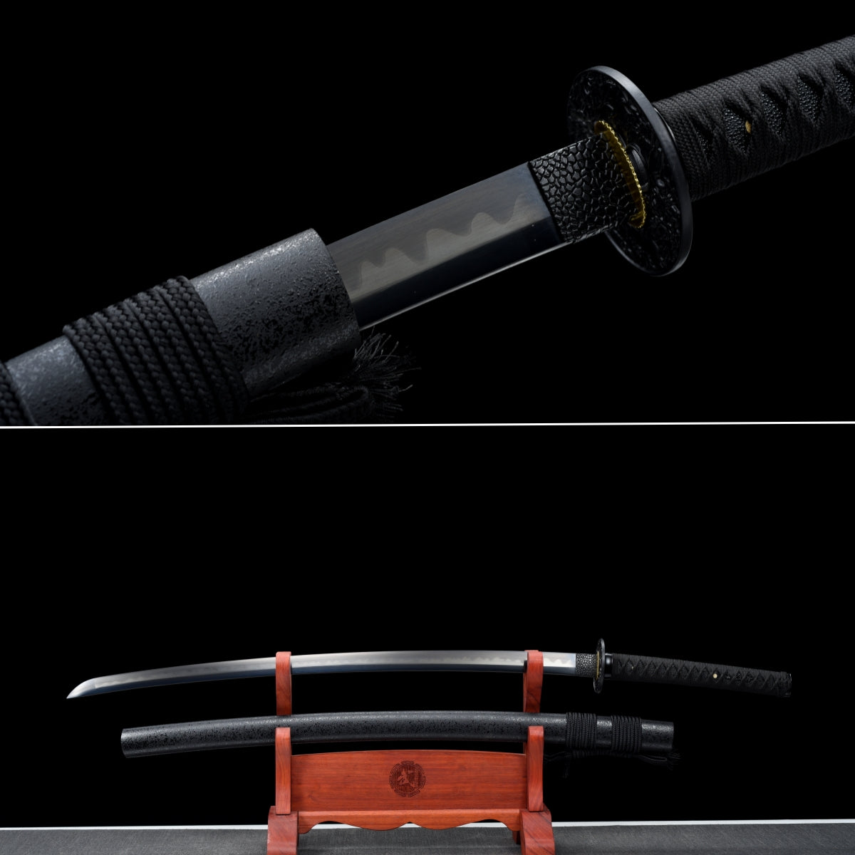 Handmade Full Tang Katana 1095 High carbon steel Black Blade ,Real katana sowrd