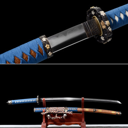 Handmade Full Tang Damascus Steel Full Tang Blade With Real Hamon TACHI SWORDS 41 Inches,Real katana sowrd