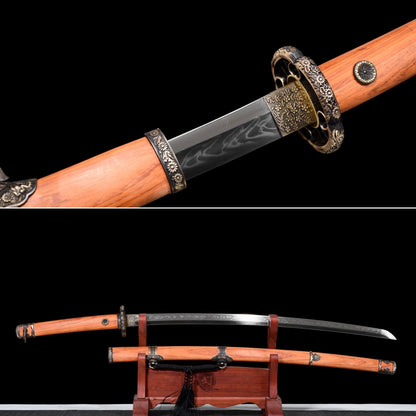 Handmade Full Tang T10 Carbon Steel Full Tang Blade with Real Hamon TACHI SWORDS  41 inches,Real katana sowrd