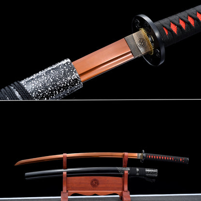 Handmade Full Tang Katana 1095 High-carbon steel Red blade ,Real katana sowrd