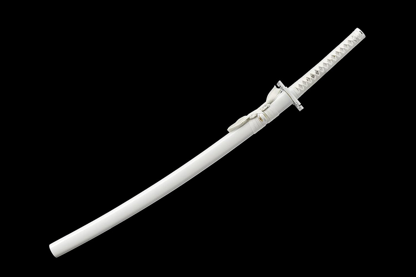 Ichigo Kurosaki, Full Tang 41 inch Cosplay Handmade Katana Sword, 1060 high Carbon Steel Black and White, Very Sharp -anime sword(White)