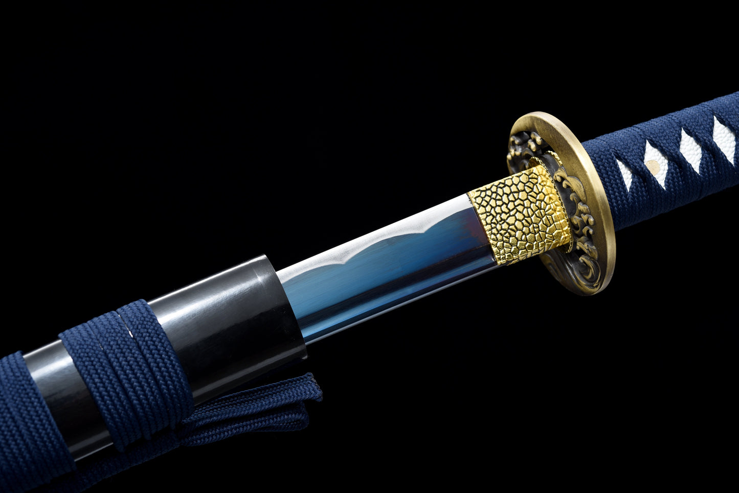 Handmade Wakizashi Sword 1045 high Carbon Steel With Blue Scabbard - 31 in,Real katana sowrd