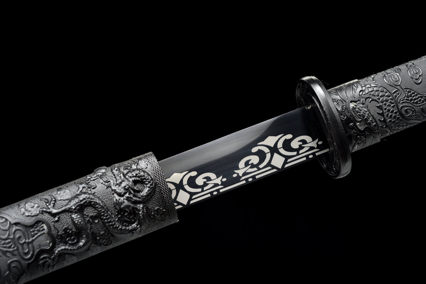 Handmade Ninjato Sword Spring steel Full Tang black Scabbard  - 42 in,Real katana sowrd