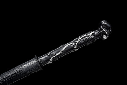 Handmade Ninjato Sword High manganese steel Full Tang black Scabbard  - 41 in,Real katana sowrd