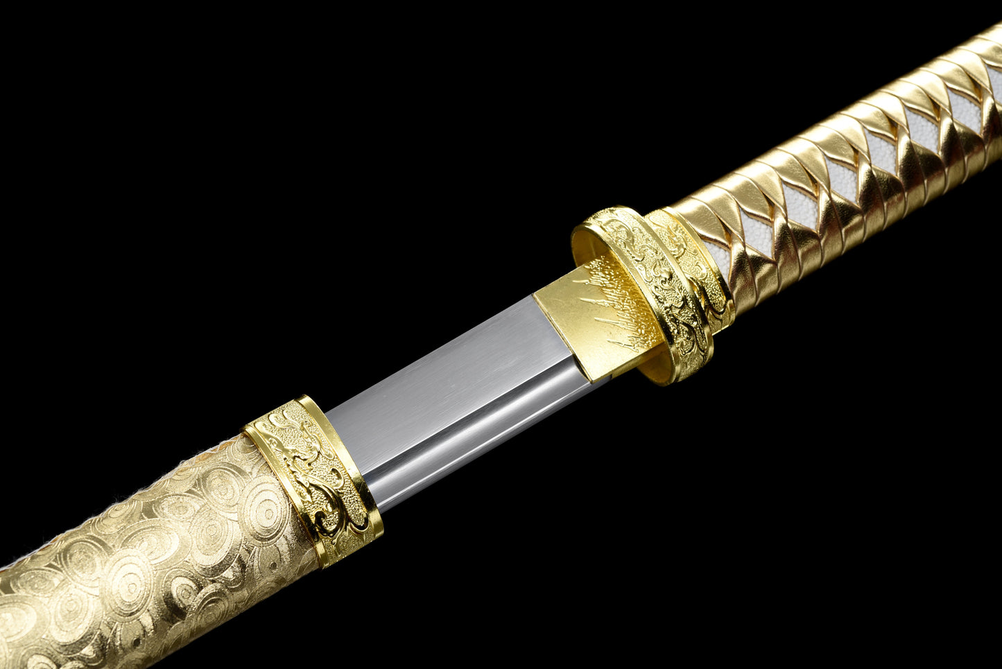 Handmade Ninja Sword High manganese steel blade full Tang gold sheath - 41 in,Real katana sowrd