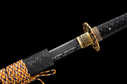 Handmade Ninjato Sword High manganese steel Full Tang Black blade,Real katana sowrd